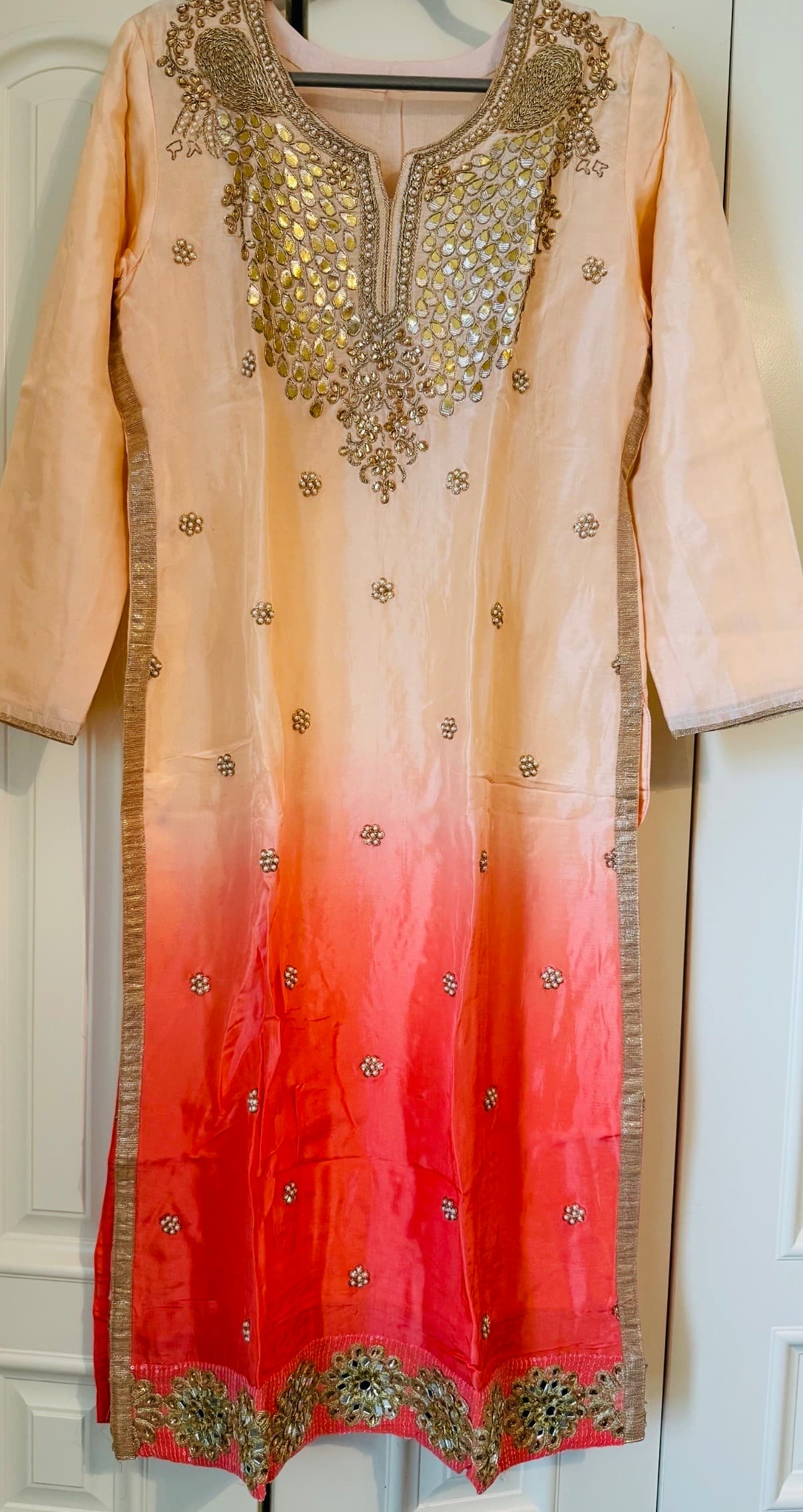 Gradient silk suit