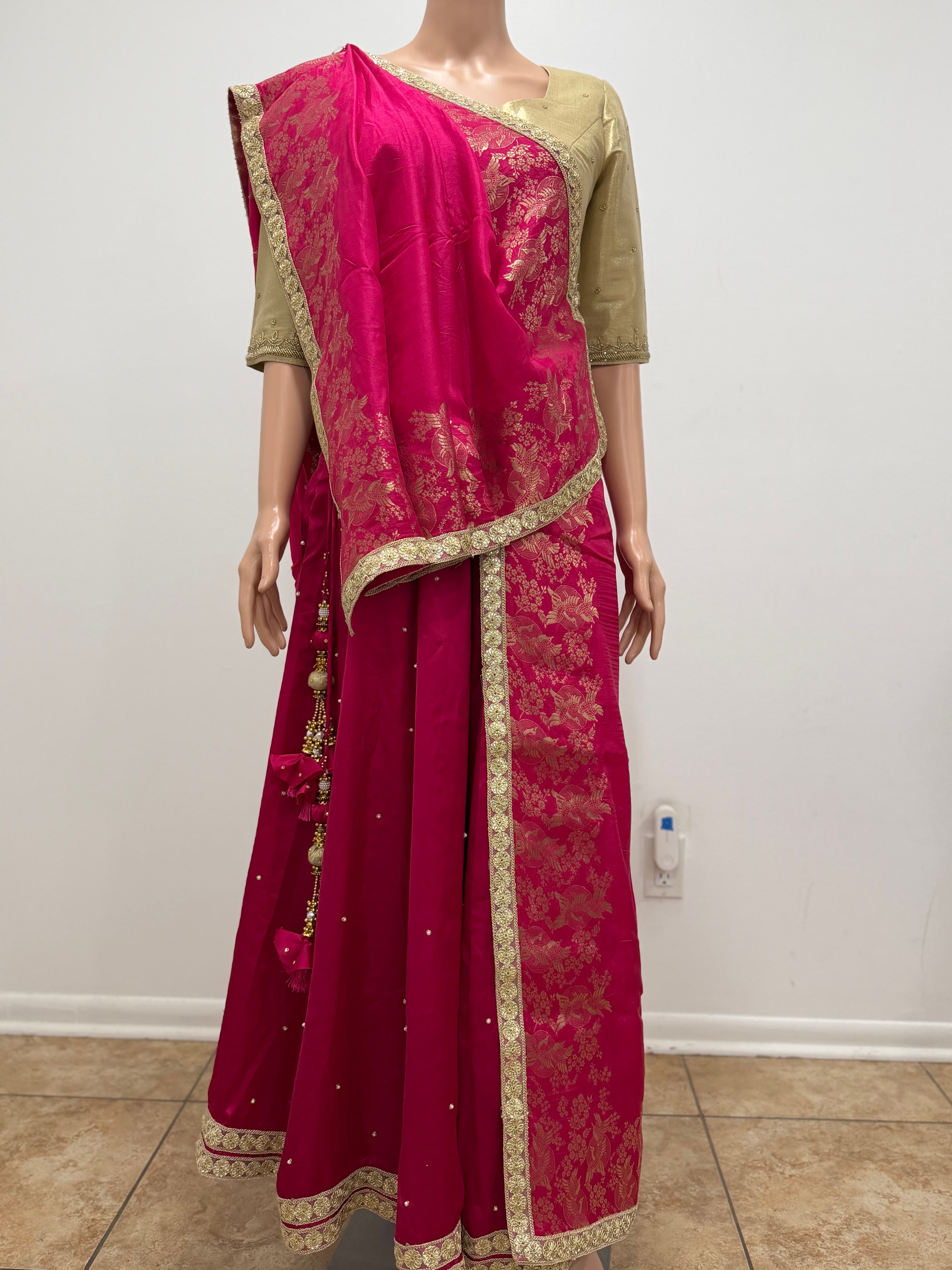 Magenta & Gold Lehenga