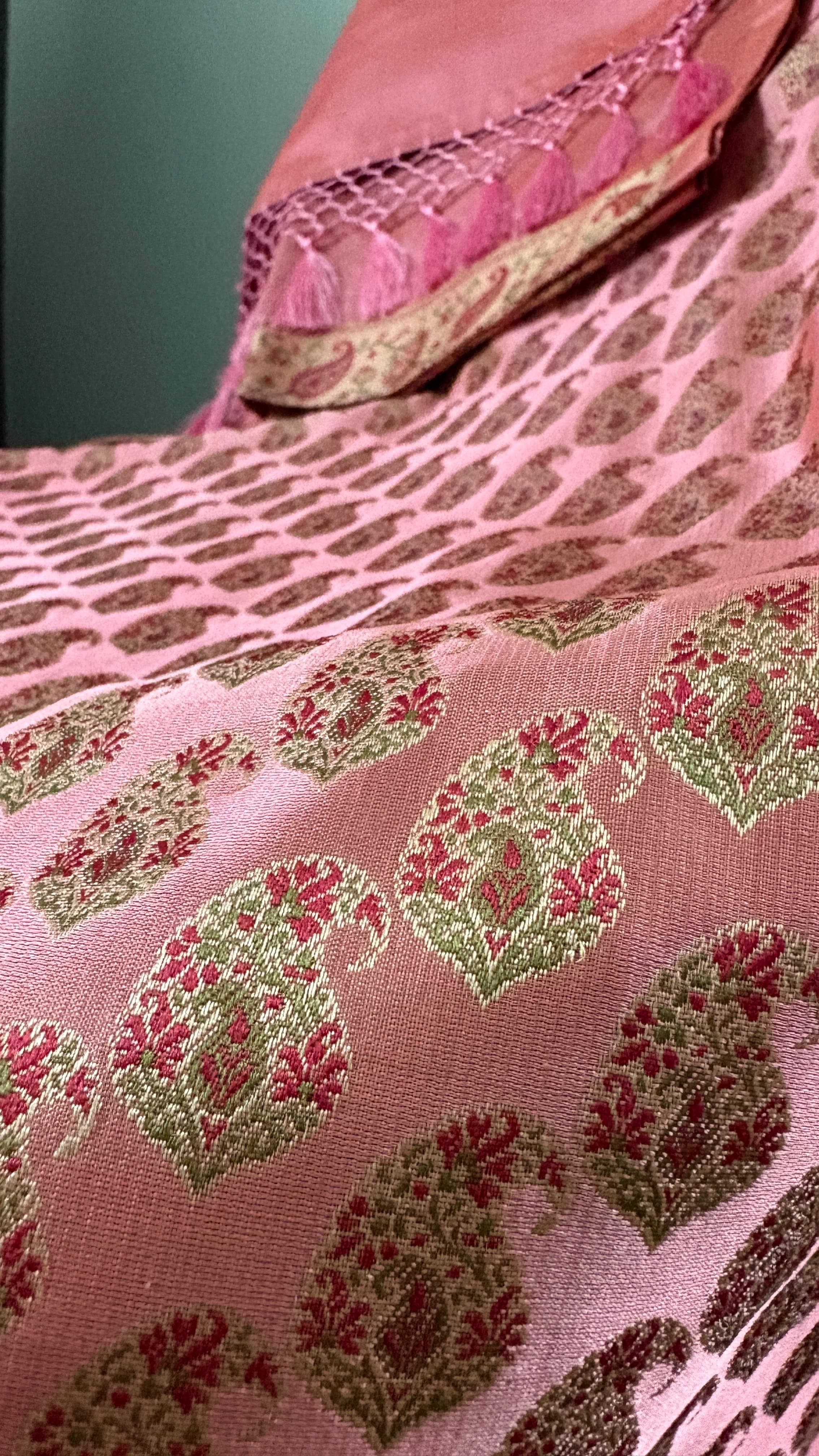 Pink Satin Silk Tanchoi