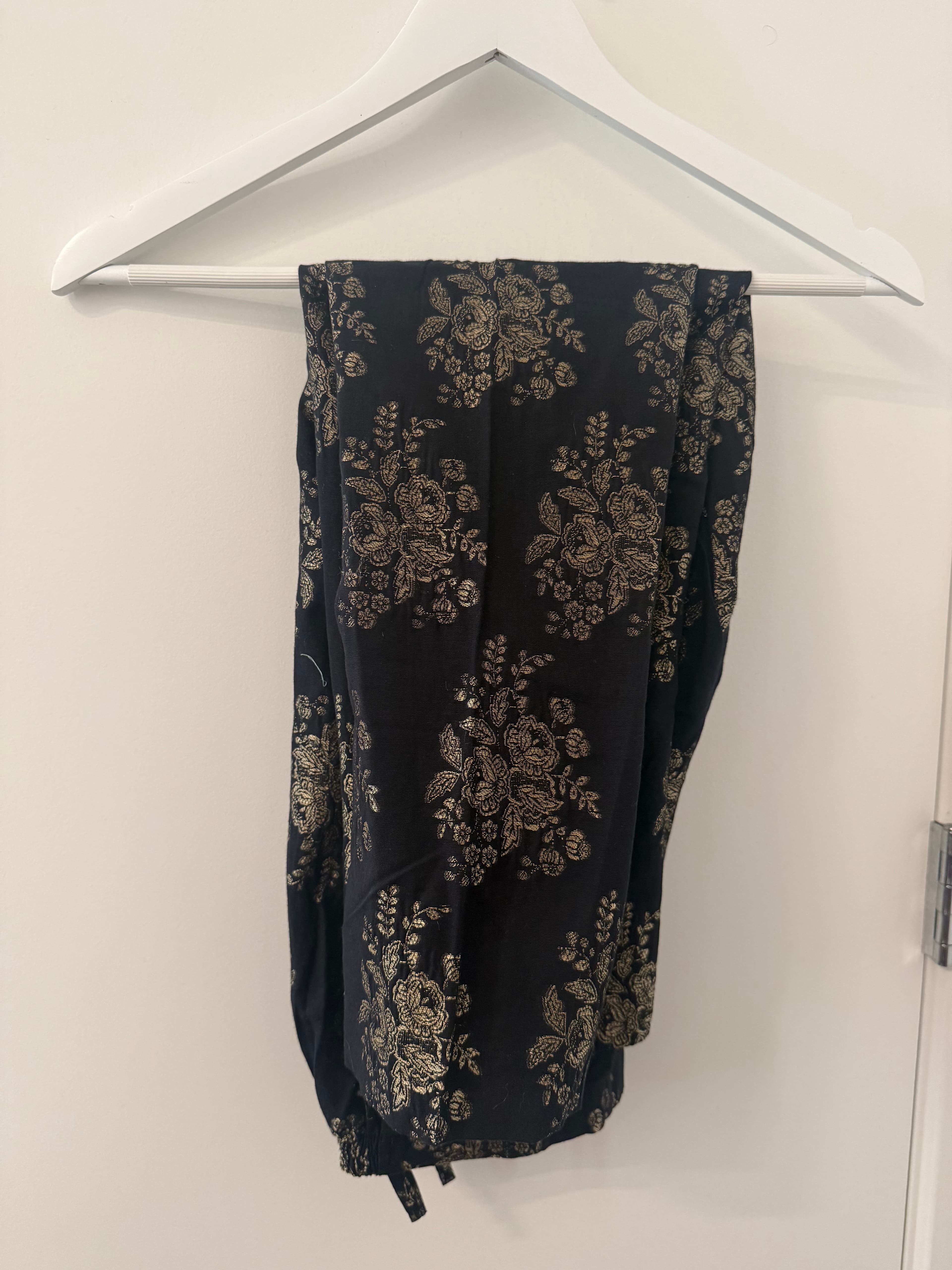 Black Gold Floral Kurta Set