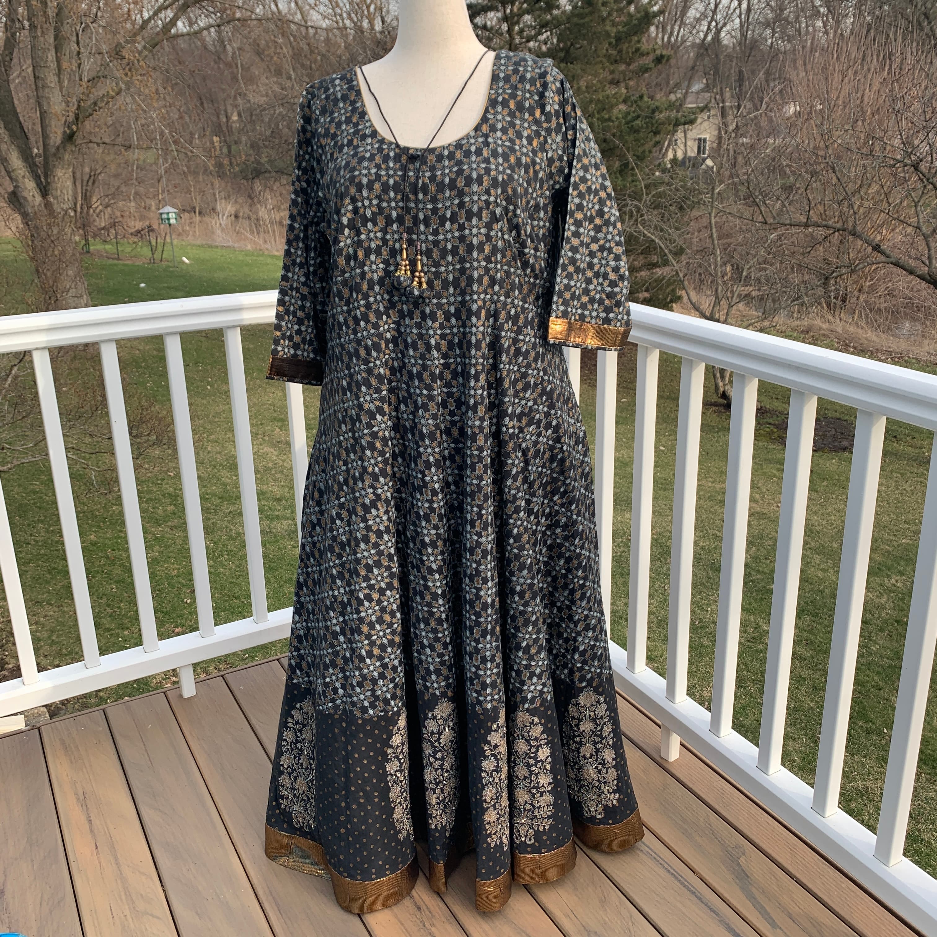 Anarkali - Hand-Blocked One-of a Kind NWOT Size XL